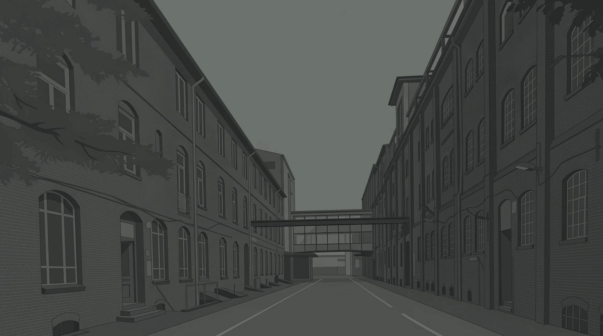 Der Hof in der Stresemannstraße 375 in Hamburg-Altona, Backsteingebäude beidseitig